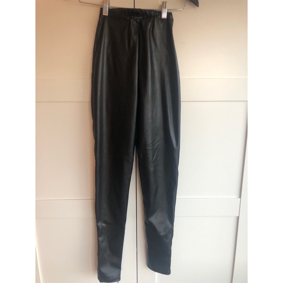 PLT Black Faux Leather High Waisted Leggings - Picture 3 of 4